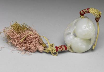 图片[2]-Jade bat-and-peach pendant, Qing dynasty (1644-1911)-China Archive